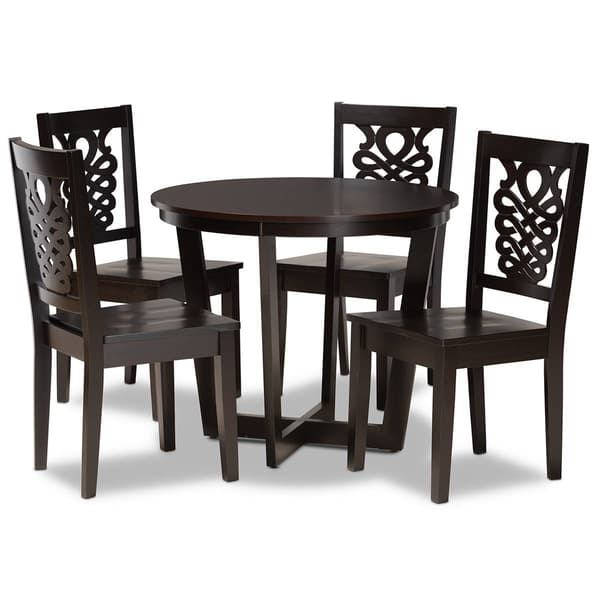 Baxton Studio Salida Dark Brown Finished Wood 5pc. Dining Set