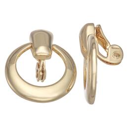 Napier Gold-Tone Double Drop Clip Earrings