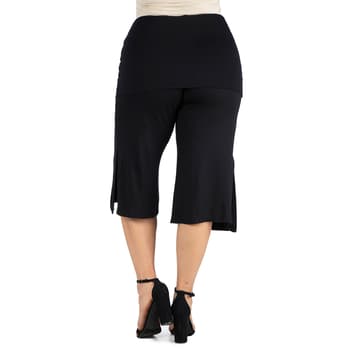 Plus Size 24/7 Comfort Apparel Foldover Waist Cropped Pants - Boscov's