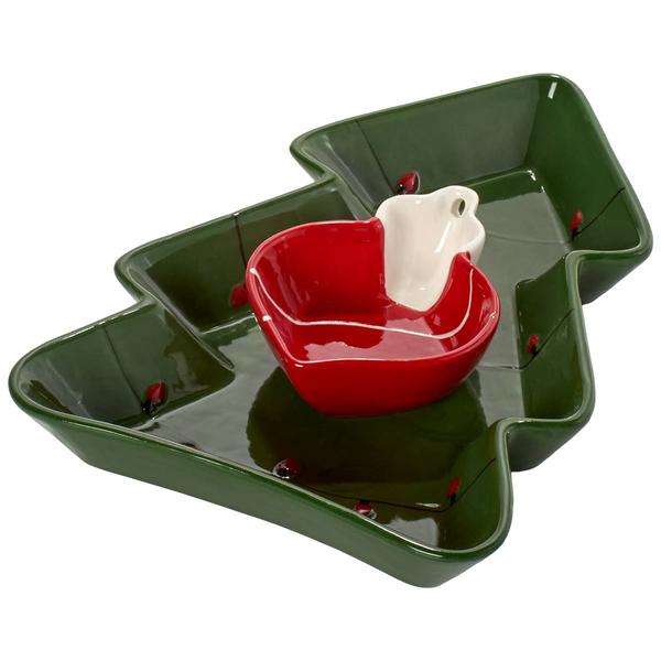 Home Essentials 14.49 In Christmas Tree Chp-Dip Bowl - image 