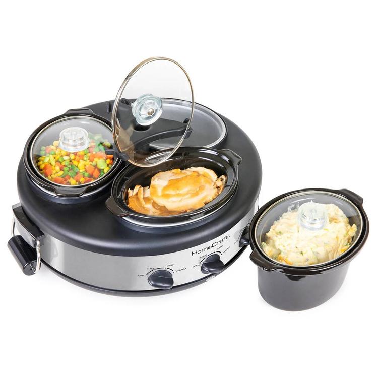 HomeCraft 1.5qt. Triple Slow Cooker