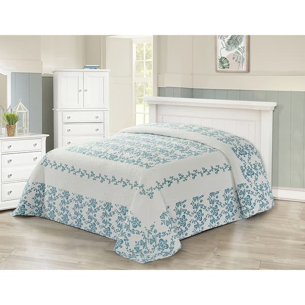 Mafalda Embroidered Quilted Bedspread Boscov's