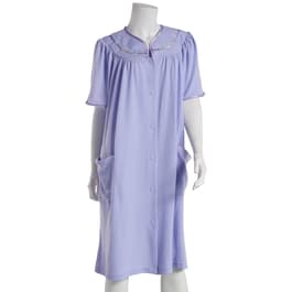 Petite Jasmine Rose 42 Blister Knit Trapunto Snap Robe