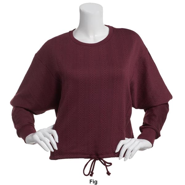 Womens Ebb &amp; Flow Long Sleeve Cable Tie Front Dolman Top