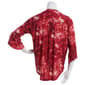 Plus Size Notations 3/4 Sleeve Jacquard Henley Blouse - Black/Red - image 2