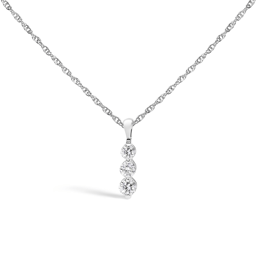 Haus of Brilliance Lab Grown Diamond 3-Stone Pendant Necklace