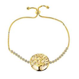 Accents Gold Diamond Accent Tree of Life Bracelet