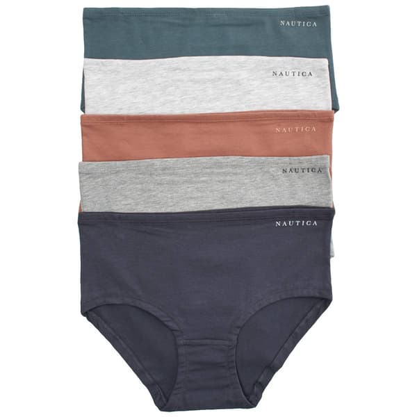 Womens Nautica 5pk. Brief Panties w/ Silicone Logo - NT8508-5P - image 