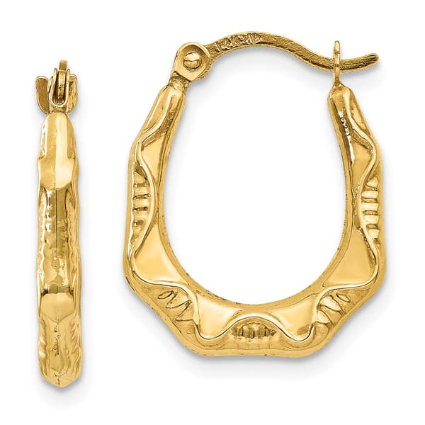 Gold Classics(tm) 14kt. Gold Hollow Oval Hoop Earrings - image 