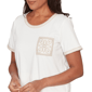Womens Alfred Dunner Natural Wonder Crochet Pocket Tee - image 5