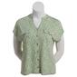 Womens Cure Short Sleeve Two Pocket Button Front Ditsy Blouse - image 1