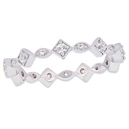 Gemstone Classics(tm) 0.54ctw. White Sapphire 10kt. White Gold Ring