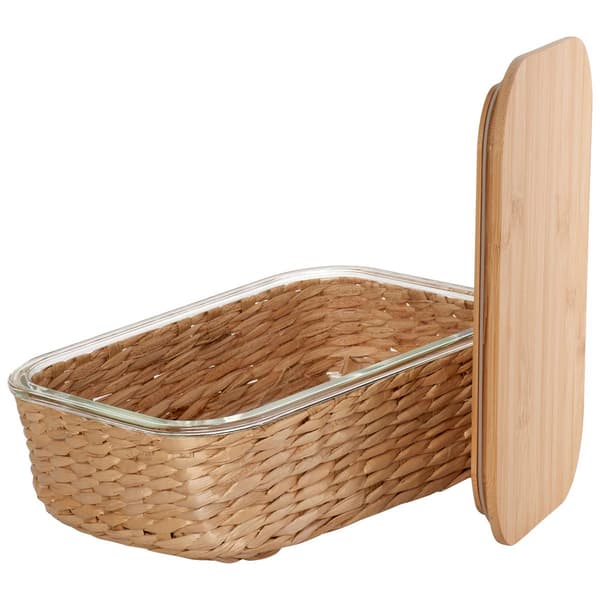 Gourmet Kitchen Rush Bamboo Rectangle Glass Storage Container