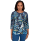 Womens Alfred Dunner Classics Starry Christmas Tree Scene Tee - image 1