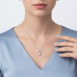 Saffron 0.5ctw. Moissanite Diamond Bow & Round Drop Necklace - image 3