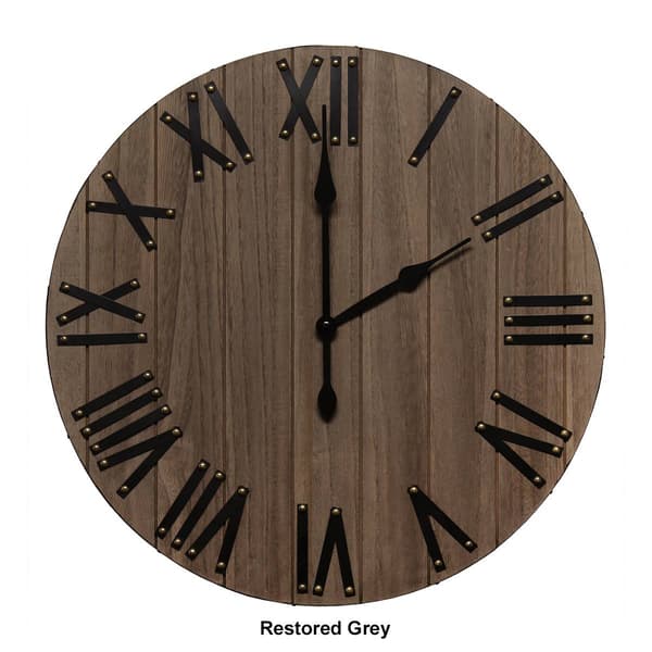 Elegant Designs Handsome 21" Farmhouse Wood Wall Clock
