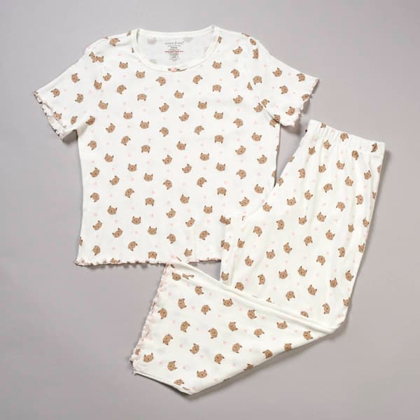 Womens Poppy & Clay Short Sleeve Valentine Cat Pajama Set - image 
