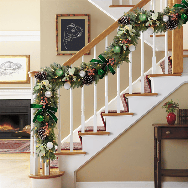 Puleo International 6ft. Pre-Lit Adorned Garland