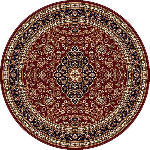 Tayse Sensation Kirsten Red Round Area Rug - 5’3
