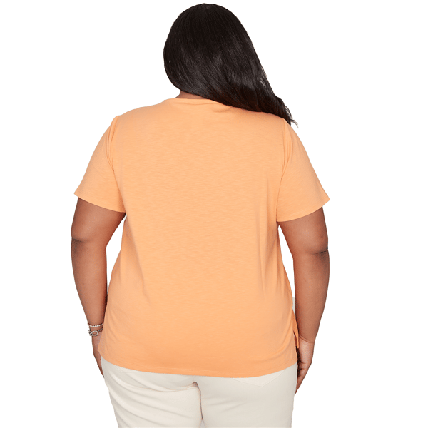 Plus Size Alfred Dunner Beachcomber Floral Embroidery Tee