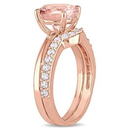 Gemstone Classics&#8482; 10kt. Rose Gold Morganite & Sapphire Ring