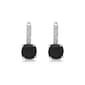 Gemminded Sterling Silver 6mm Cushion Onyx & White Topaz Earrings - image 3