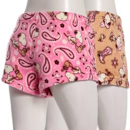 Juniors Peanuts™ Snoopy Cowboy Western 2pk. Plush Pajama Bottoms
