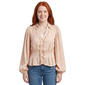Juniors A. Byer Leopard Ruffle Button Front Blouse - image 1