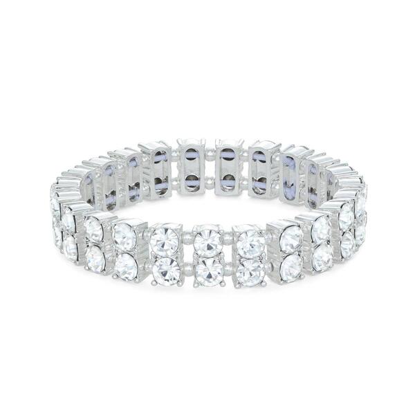 You''re Invited Silver-Tone Crystal Stone Stretch Bracelet - image 