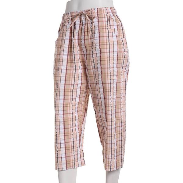 Womens Jordana Rose Printed Seersucker Capri Pants - image 
