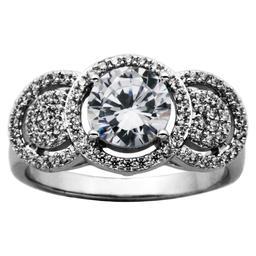 Cubic Zirconia 3 Circle Statement Ring