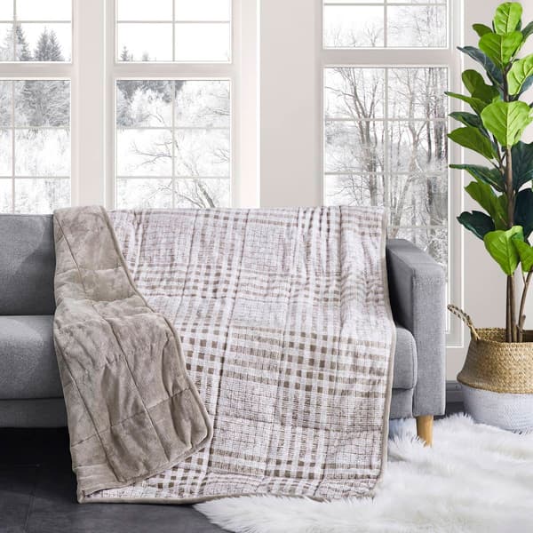 Dreamnest Velvet to Velvet Square Print Weighted Throw Blanket