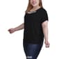 Plus Size NY Collection Cutouts and Hardware Short Sleeve Top - image 3