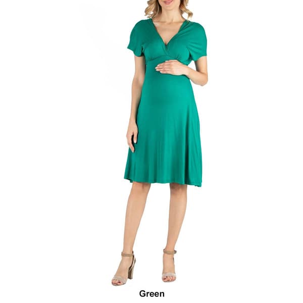 Womens 24/7 Comfort Apparel Maternity Empire Waist Dress