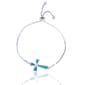 Gemstone Classics&#40;tm&#41; Silver Created Opal Cross Bracelet - image 1