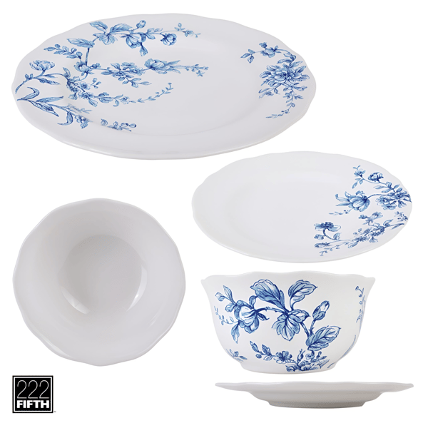 222 Fifth Bellamy Porcelain 12pc. Dinnerware Set - Service for 4