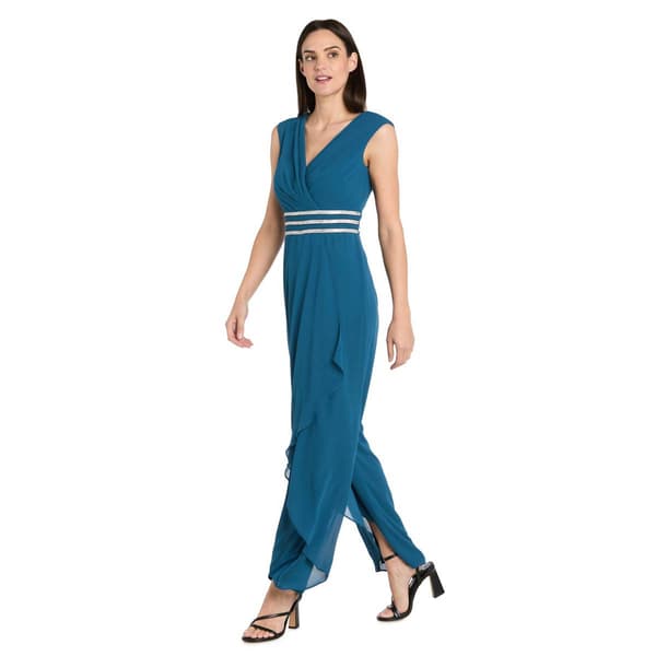 Womens R&M Richards Sleeveless Tulip Wrap Leg Jumpsuit