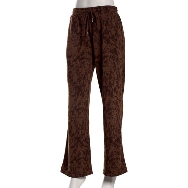 Juniors No Comment Allover Camo Fleece Sweatpants - Chestnut