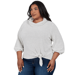 Women''s Ruby Rd. Happy Holidays Cowl Neck Honeycomb Chenille Sid