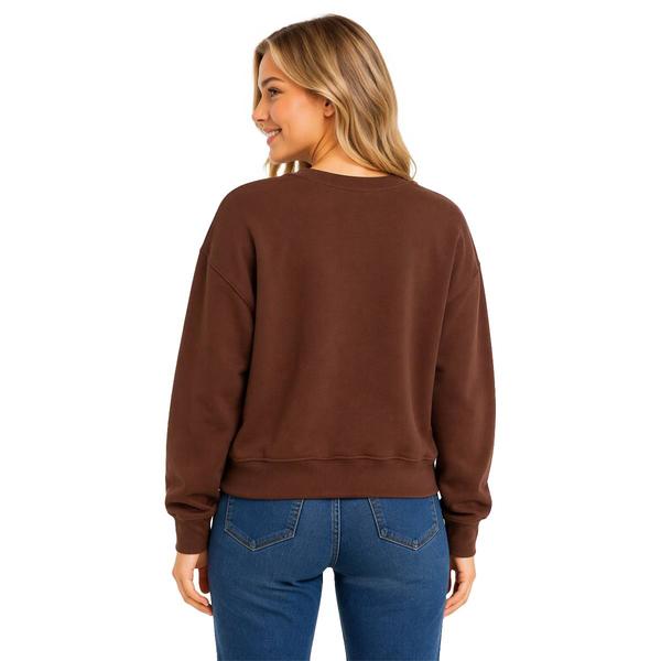 Juniors No Comment NYC Fleece Crew Neck With Headband- Chocolate