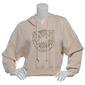 Juniors Pink Rose Tiger''s Eye Mineral Washed Pullover Hoodie - image 1