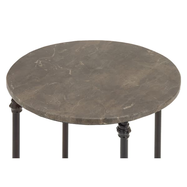 9th & Pike® Traditional Metal and Marble Accent Table