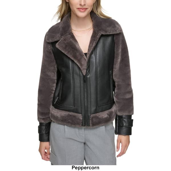 Womens Marc New York Faux Shearling Jacket