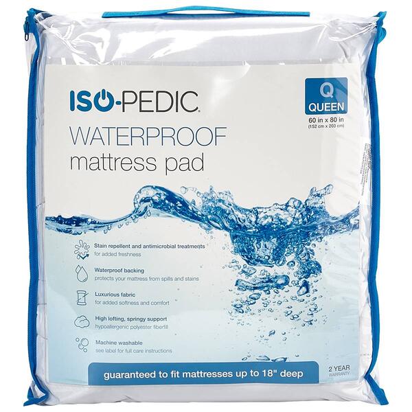ISO-PEDIC Waterproof 75 GSM Pinsonic Mattress Pad - image 