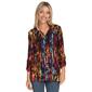 Petite Ali Miles 3/4 Sleeve Burnout Crinkle Knit Tunic - image 1