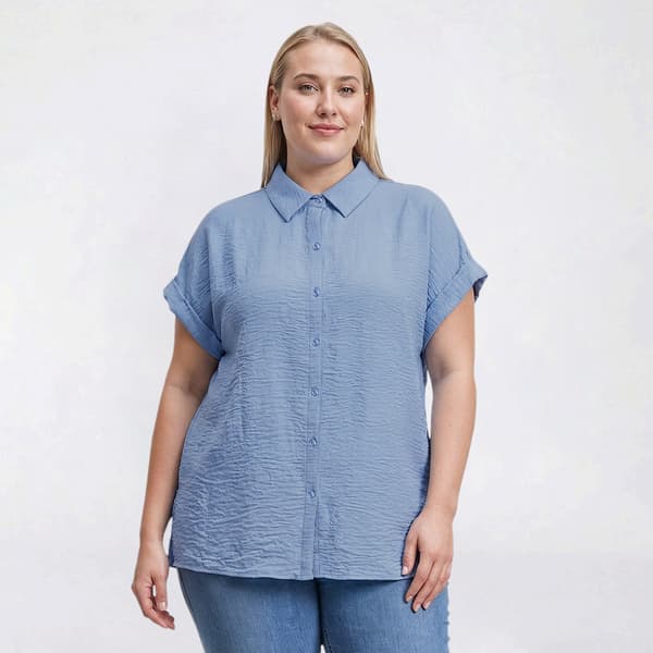 Plus Size Preswick & Moore® Extended Sleeve Button Front Blouse