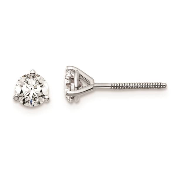 Pure Fire 14kt. White Gold Screwback 3/4ctw. Diamond Earrings