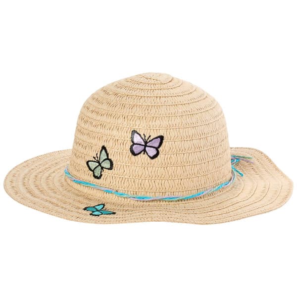 Girls Capelli® New York Embroidered Butterflies Floppy Sun Hat
