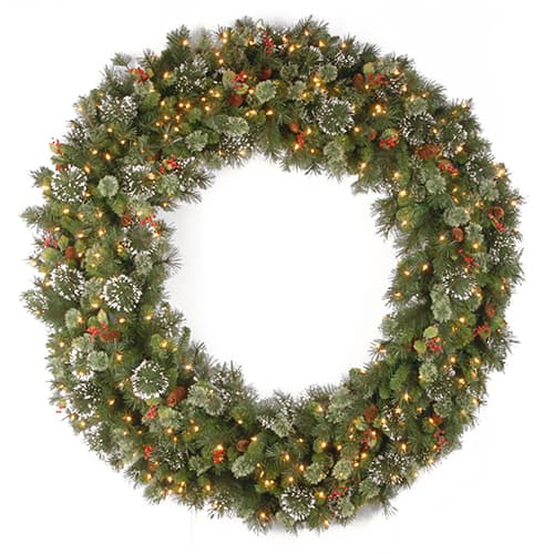 National Tree 5ft. Wintry Pine® Wreath with Clear Lights