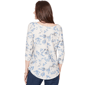 Womens Emaline Key Items 3/4 Sleeve Pebble Knit Floral Tee - image 2